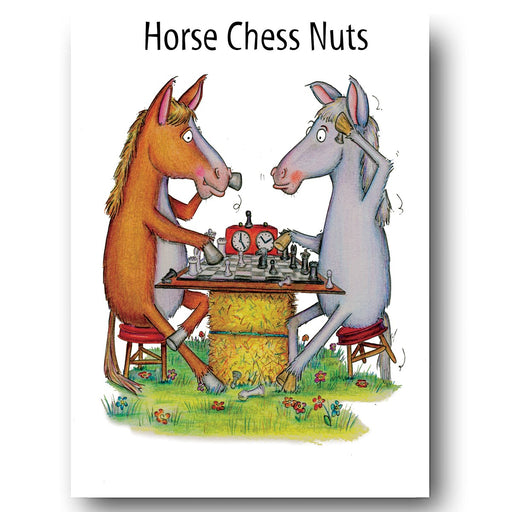 Horse Birthday Card - Horse Chess Nuts