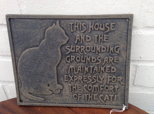 Cast Iron Cat Sign - This house and Surrounding