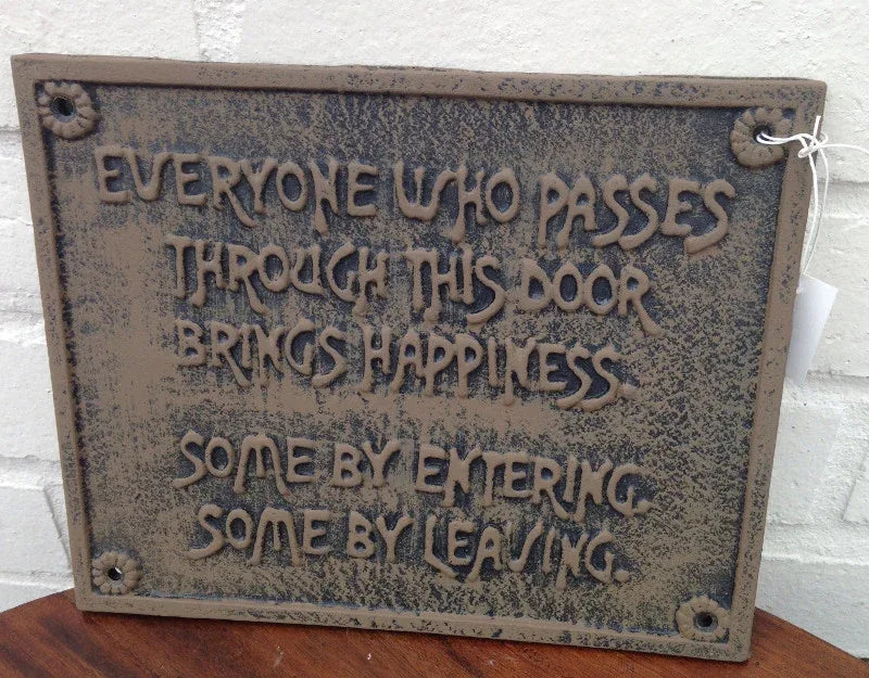 Cast Iron Sign - Everyone Who Passes - GingerInteriors.co.uk