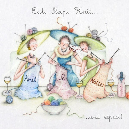 Knitting Card - Eat, Sleep, Knit...and repeat!