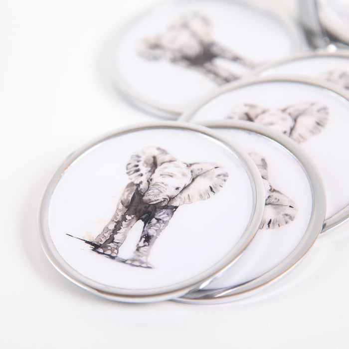 Baby Elephant Coasters set of 6 - Meg Hawkins