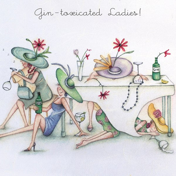 Gin Birthday Card - Gin-toxicated Ladies! Berni Parker
