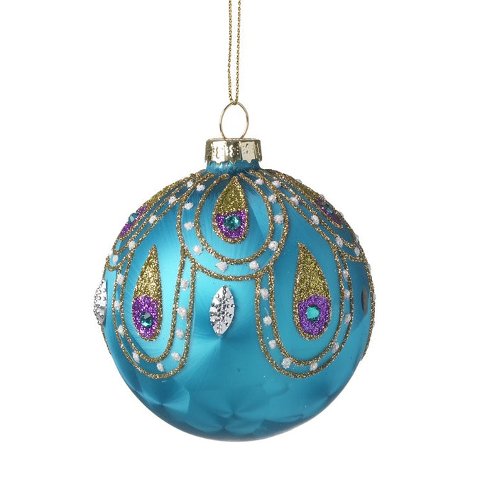 Blue Peacock Bauble