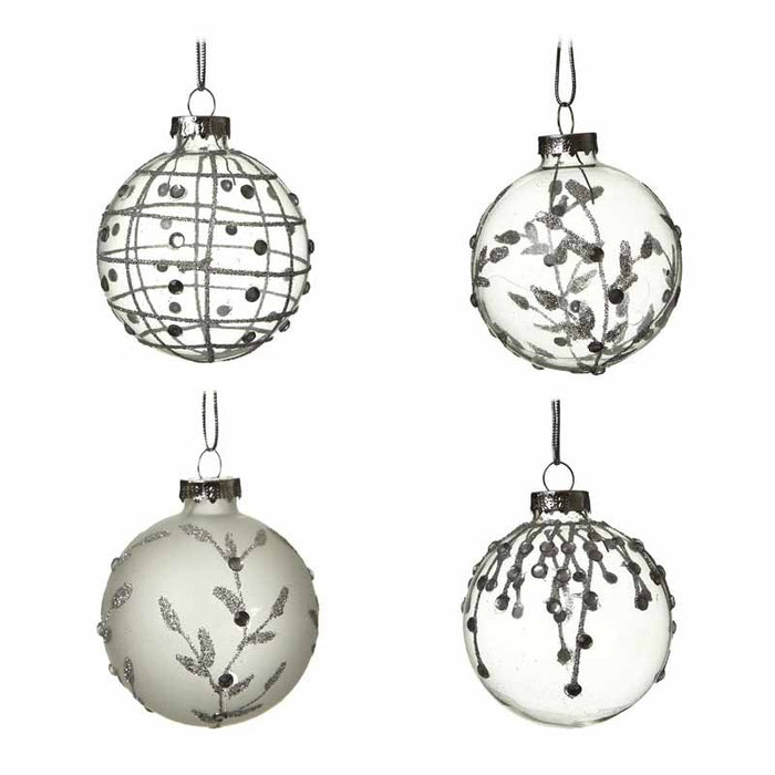 Set of 4 Glass Baubles