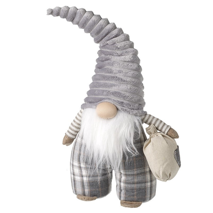Gonk in Grey Hat and Check Trousers - Christmas Gnome