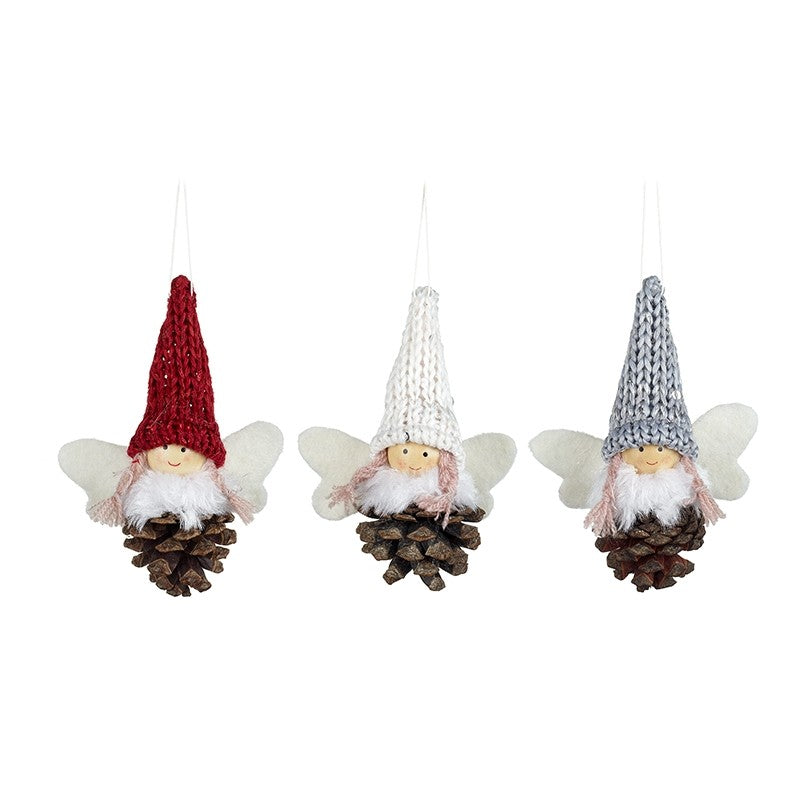 Pine Cone Angels - Set of 3 Pine Cone Decorations