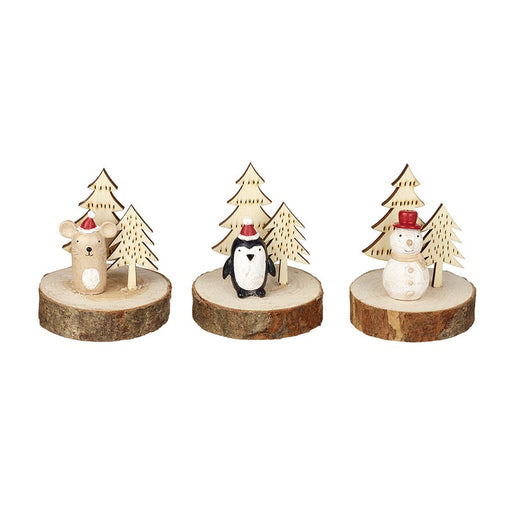 Wooden Bark Animal Plinth - Set of 3 Designs
