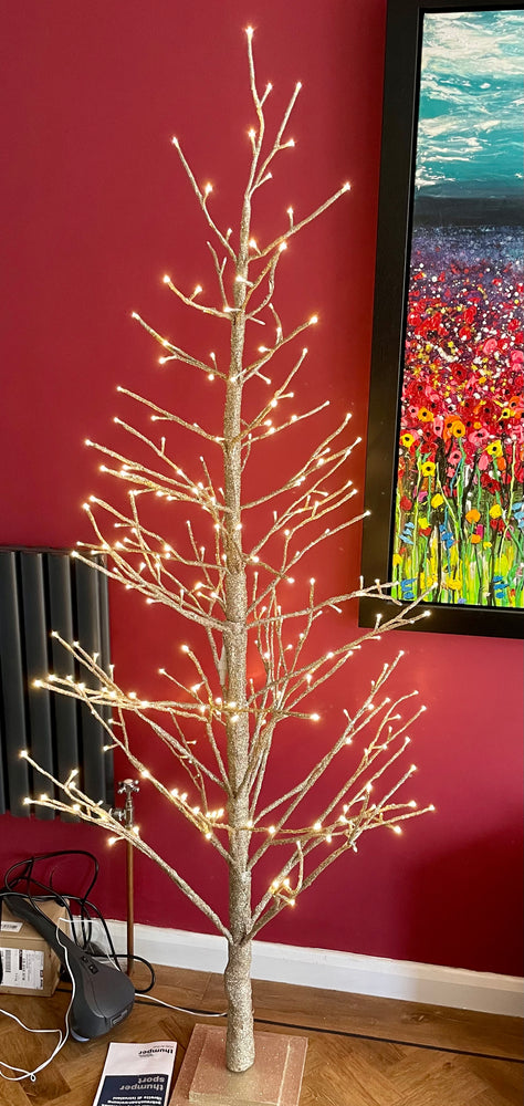 Gold Light Up LED Christmas Tree 270 Lights - 180cm