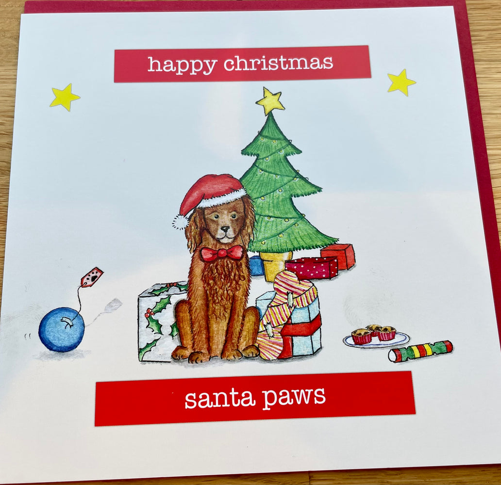 Funny Dog Christmas Card - Santa Paws