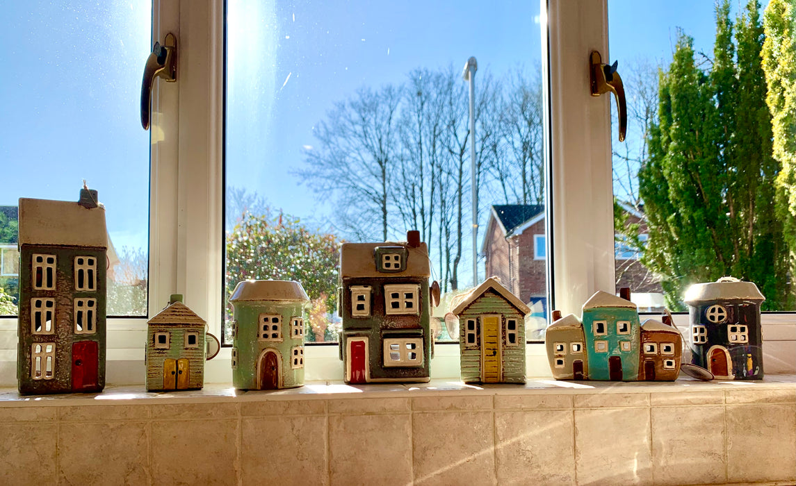 Cornish Village Pottery Lantern Oil Warmer Slate House