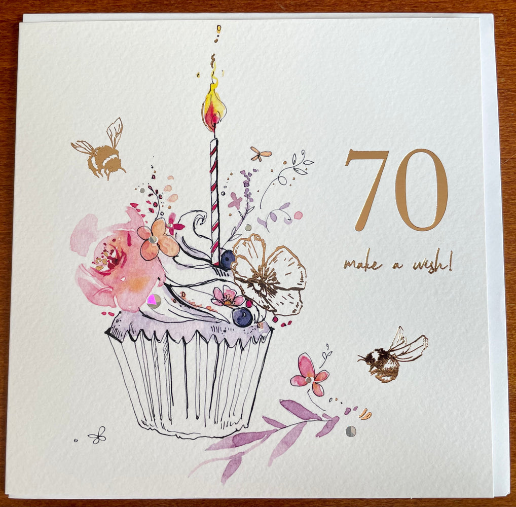 Ladies 70th Birthday Card - Make a wish!