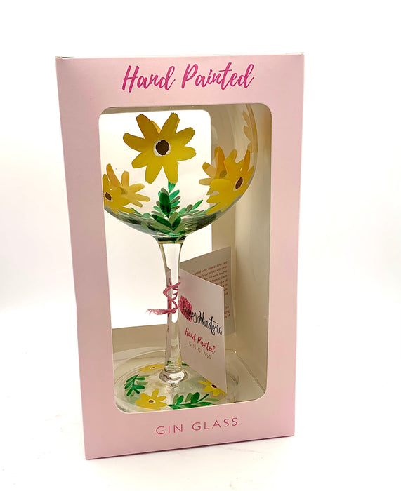 Hand Painted Gin Glass - Daisy