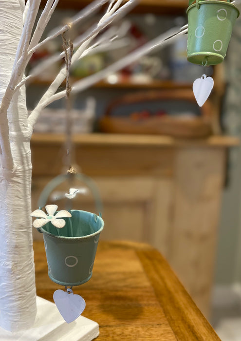 Set of 3 Hanging Easter Decorations - Two Styles - Buckets and Watering Cans