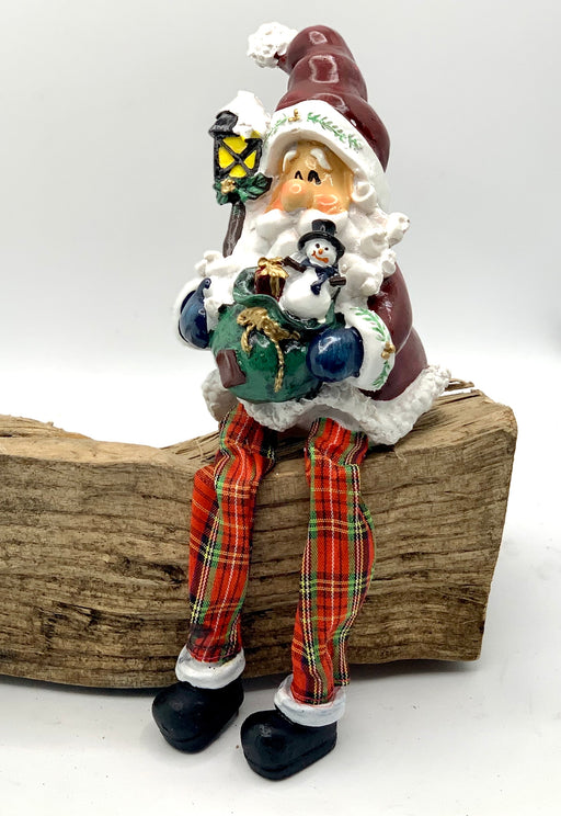 Scottish Santa Large Shelf Sitting Tartan Figure - 4 Styles