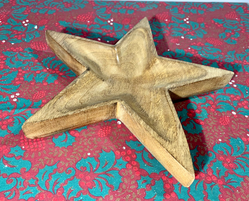 Wooden Star Christmas Nibbles Dish