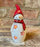 Ceramic Snowman Tea Light Holder, Red Scarf Hat and Star cut outs