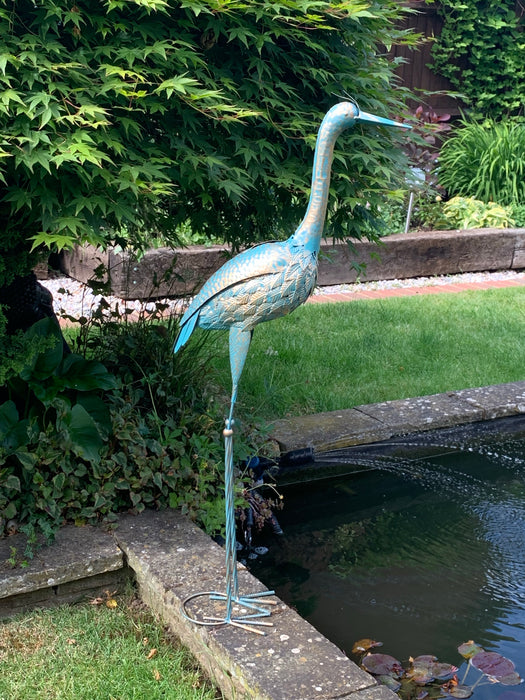 Bronze with Blue Metal Crane - Two Styles