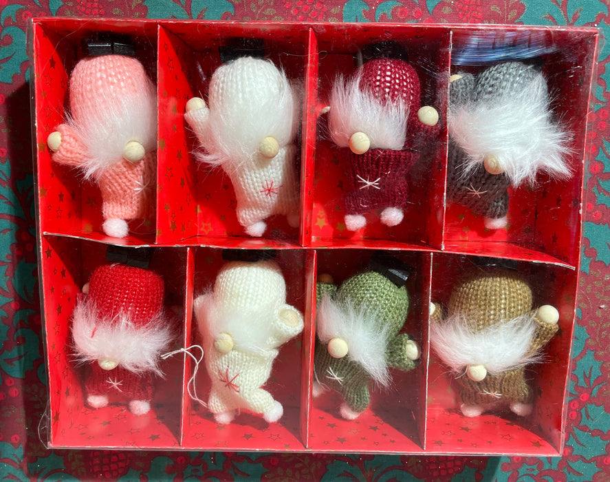 Christmas Gnomes - Set of 8 Boxed - Hanging Christmas Tree Decorations
