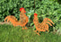 Garden Rooster Figure Amelia - Garden Stake Rusty Finish 50cm