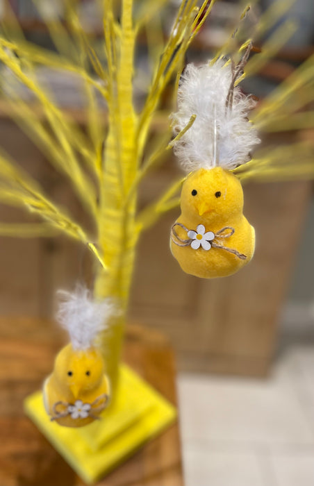 Yellow Chick Hanger - Pair of Easter Hanging Decorations