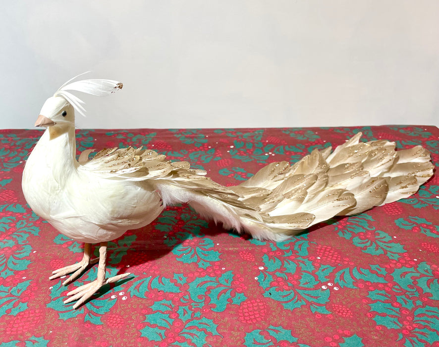 Gold Christmas Peacock Decoration