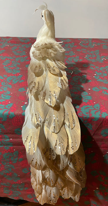 Gold Christmas Peacock Decoration