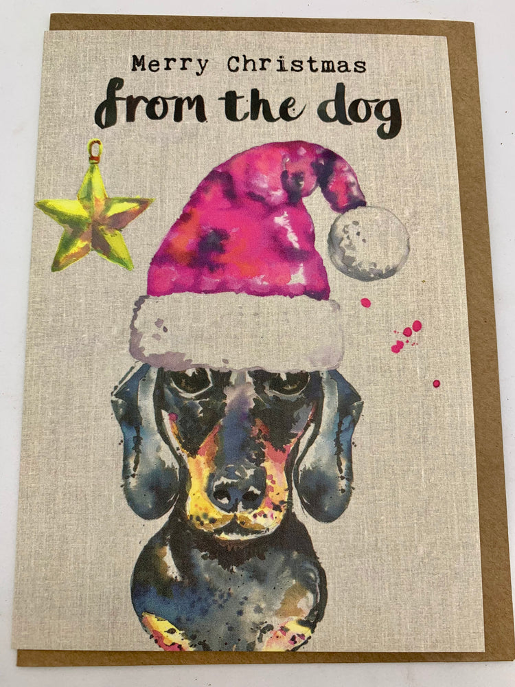 Merry Christmas from the Dog - Sausage Dog Christmas Card - Sarah Kelleher