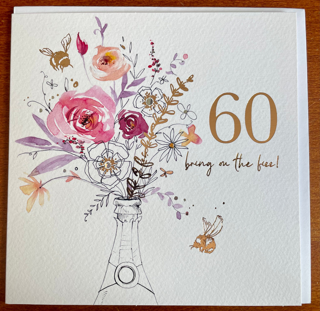 Ladies 60th Birthday Card - Bring on the Fizz!