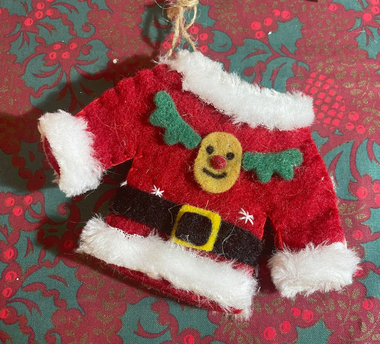 Christmas Jumper Felt Hanging Christmas Tree Decorations 3 Designs