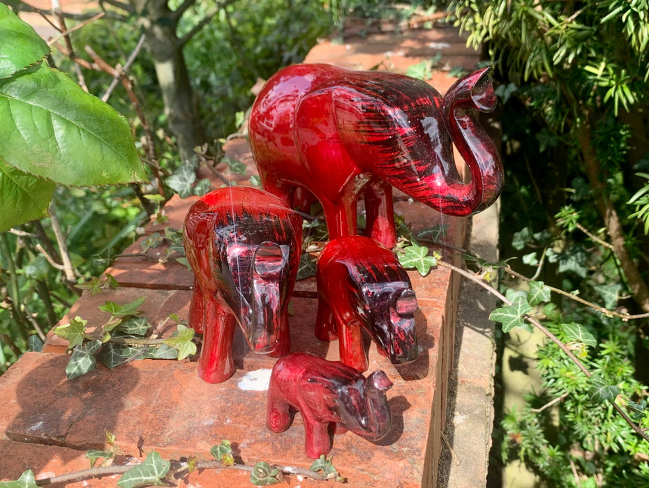 Brushed Red Elephant Trunk Up - AluminArk Collection - 4 Sizes