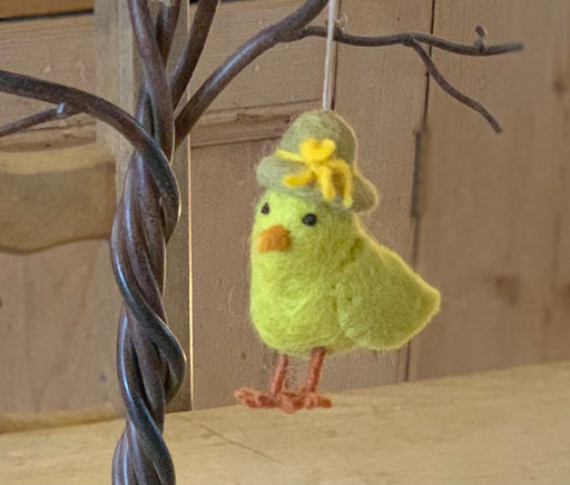 Hanging Easter Decoration - Easter Chick With Bonnet - Felt So Good