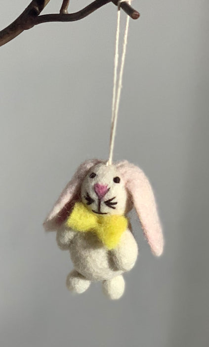 Hanging Easter Decorations - Set of 3 Easter Bunnies - Felt So Good