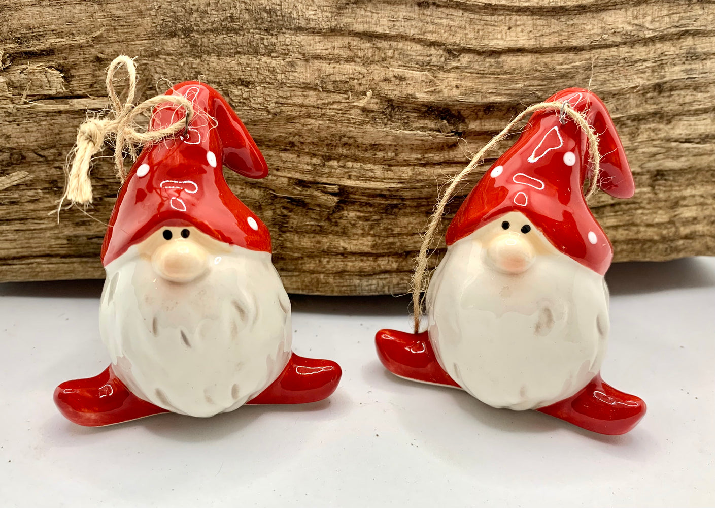 Gonks! Ceramic Hanging Christmas Tree Decorations - Set of 2