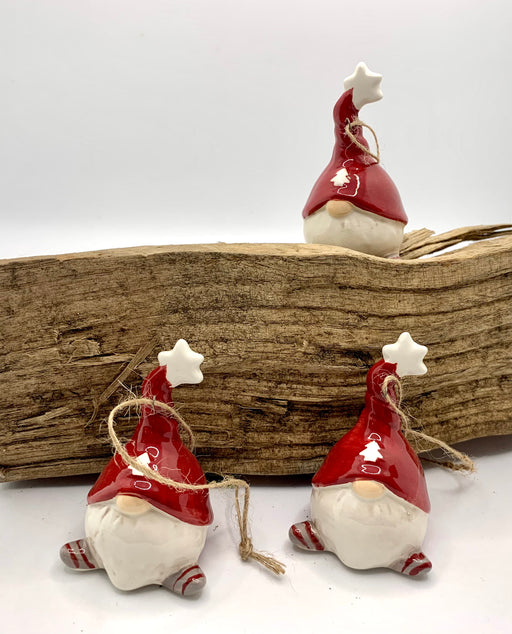 Gonks! Ceramic Hanging Christmas Tree Decorations - Set of 3