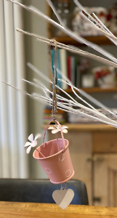 Set of 3 Hanging Easter Decorations - Two Styles - Buckets and Watering Cans