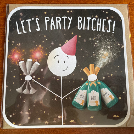 Lets Party Bitches! - Birthday Card from Lanther Black