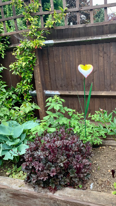 Giant Garden Flower Stake - White Calla Lily Sculpture