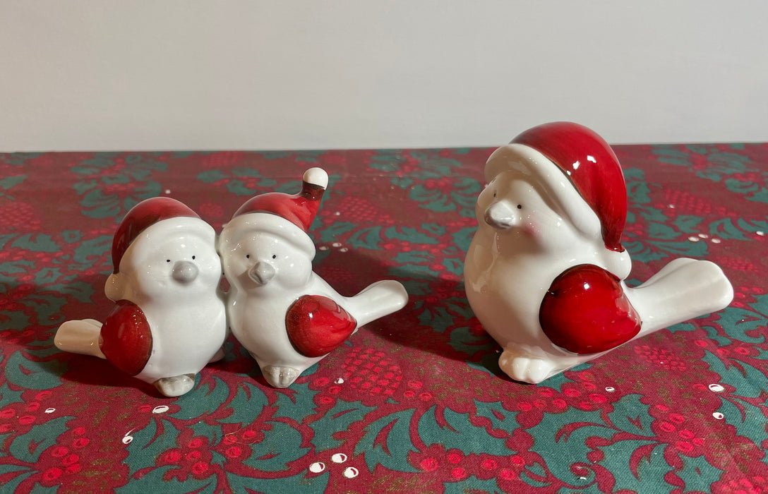 Ceramic Christmas Bird Figure - Two Styles