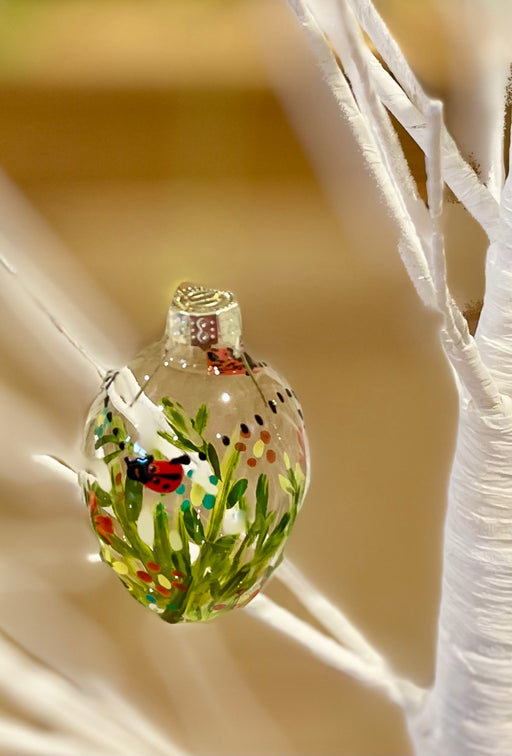 Set of 3 Mini Glass Ladybird Hanging Eggs Easter Decorations