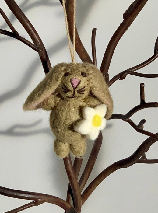 Hanging Easter Decorations - Set of 3 Easter Bunnies - Felt So Good