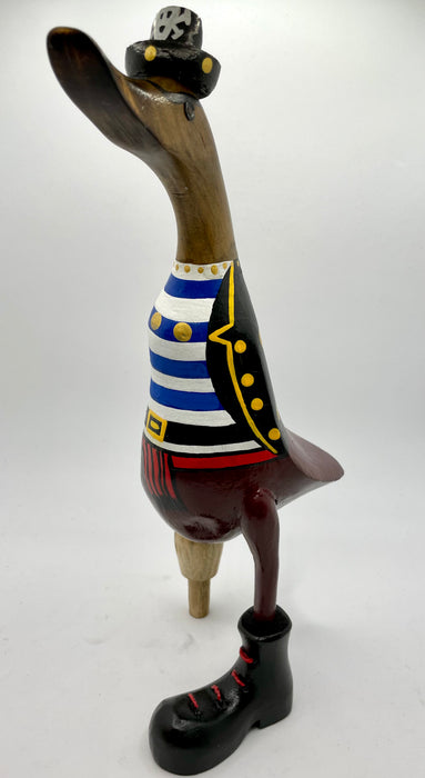 Pirate Captain Large Painted Bamboo Duck