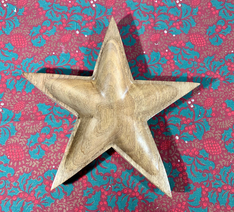 Wooden Star Christmas Nibbles Dish