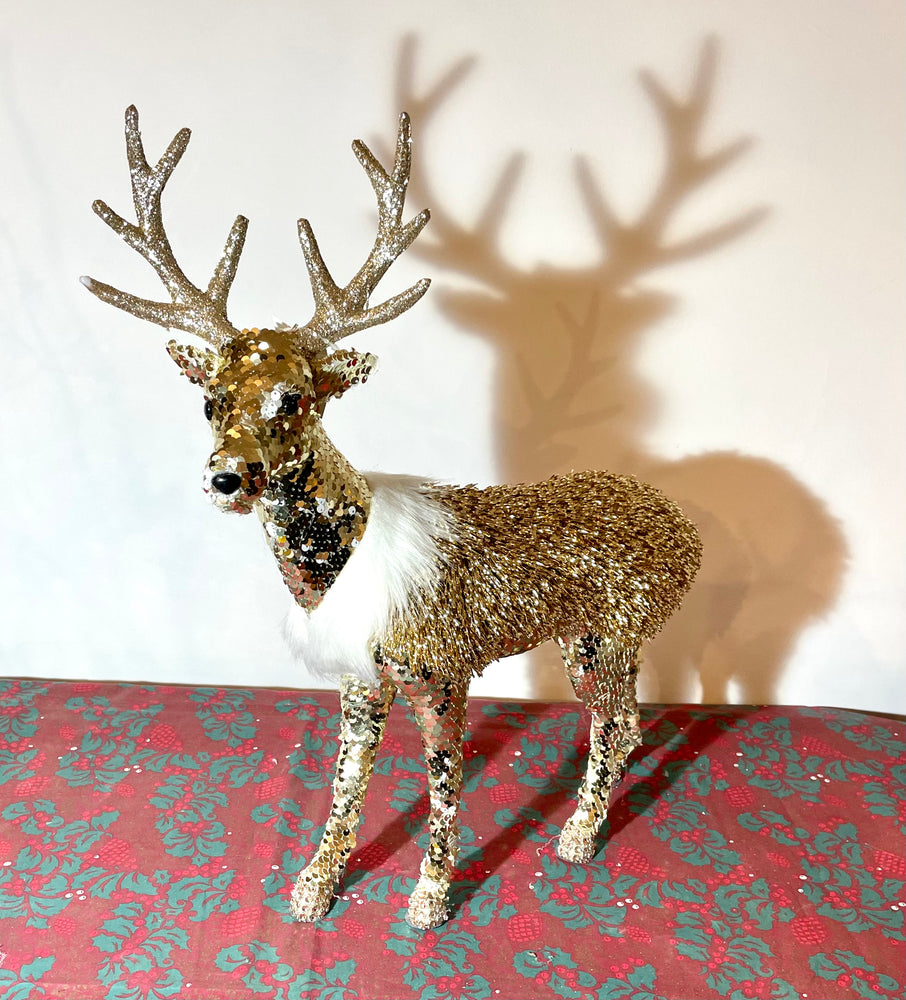 Gold Christmas Stag Decoration