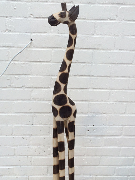 Hand Carved Wooden Giraffe - 120cm