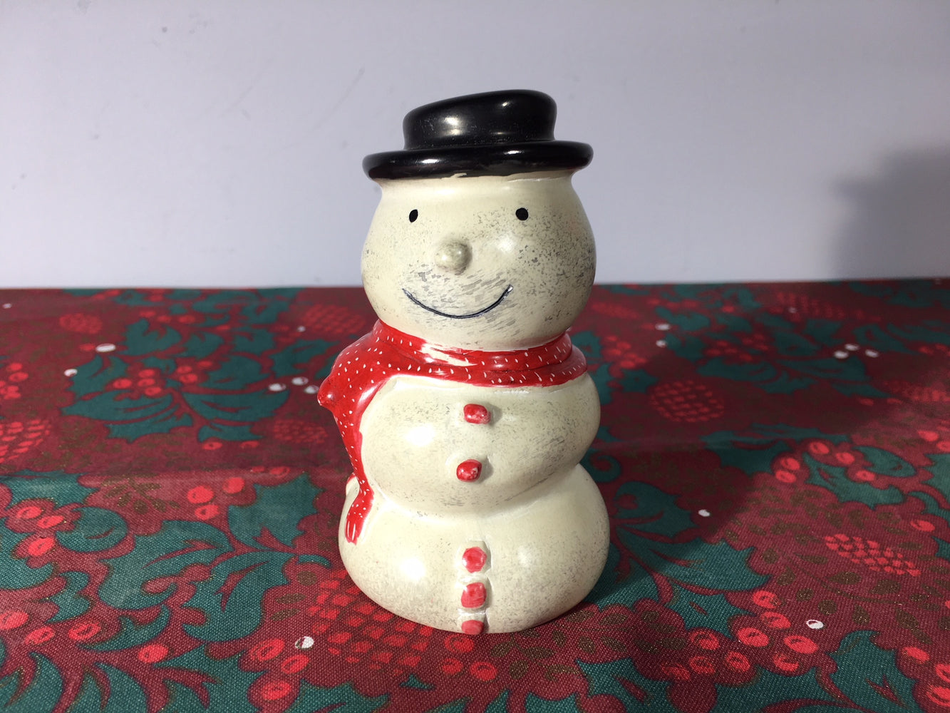 Natural Soapstone Snowman Christmas Ornament