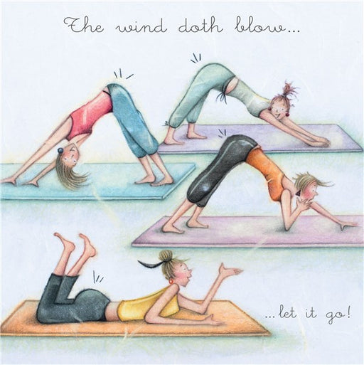 Pilates Birthday Card - The wind doth blow...let it go! - Berni Parker
