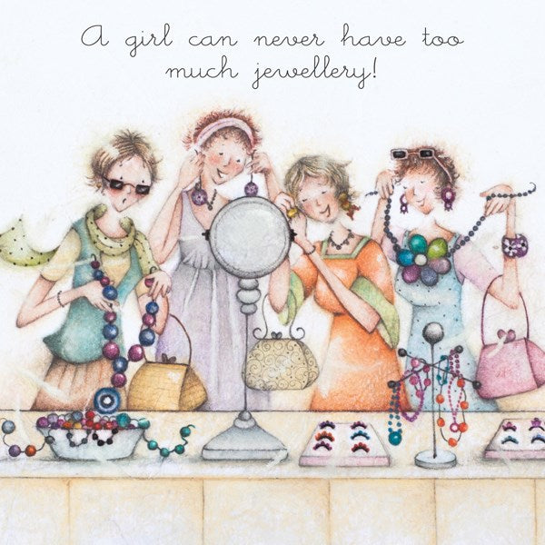 Jewellery Card - A girl can never have too much jewellery! Berni Parker