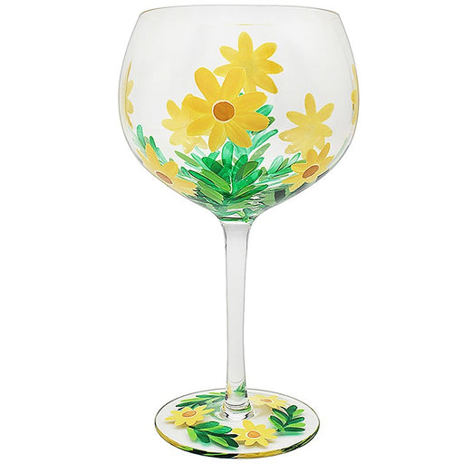 Hand Painted Gin Glass - Daisy