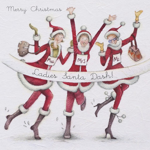 Christmas Card - Ladies Santa Dash - Berni Parker
