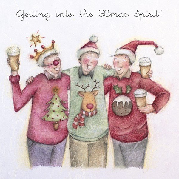 Mans Christmas Card - Getting into the Xmas Spirit! from Berni Parker